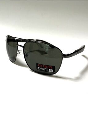 New GUESS Wrap Aviator Sunglasses GF02012 Double Bridge Gunmetal Gray